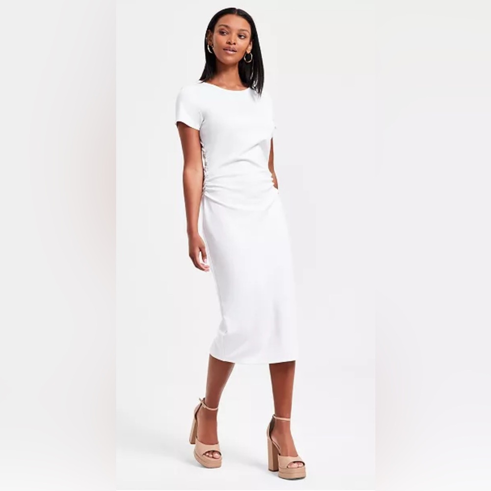 Bar III
Women's Ruched Short-Sleeve Midi Dress